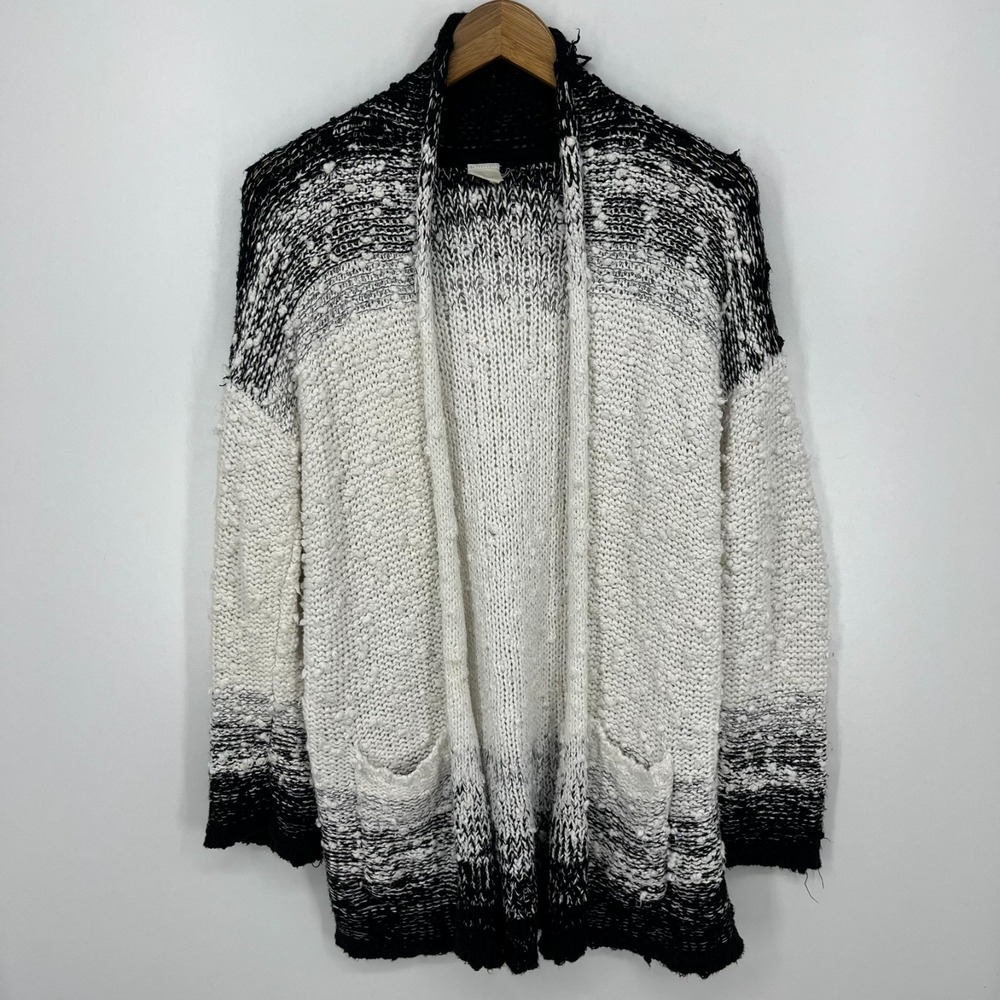 Akemi + Kin Cardigan Sweater Women's Size XS White Black Heavyweight‎ Open